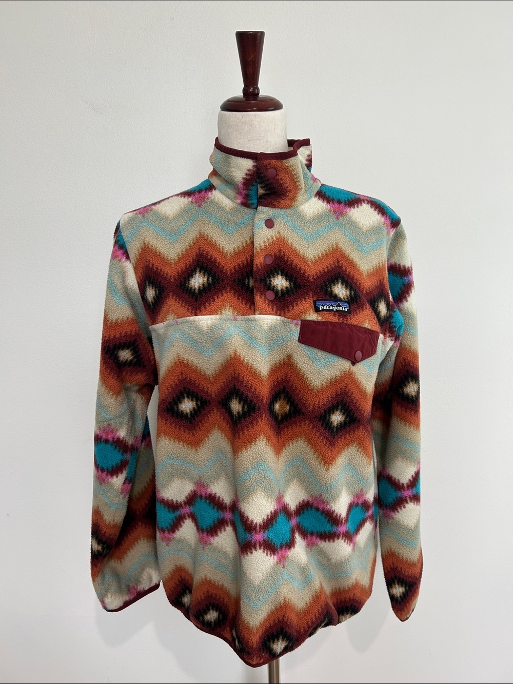 Patagonia Lightweight Synchilla Snap-T Pullover Timber Twist Aztec Size Medium